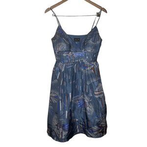 Max & Cleo blue silk dress size 10 spaghetti strap